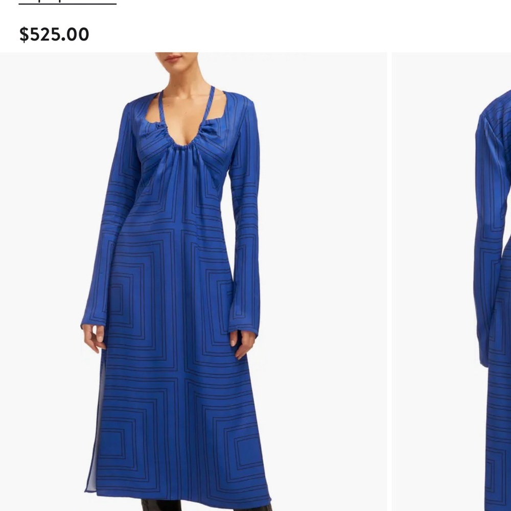 Equipment Royal Blue Long Sleeve Dress